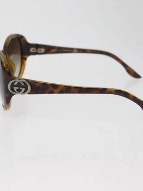 GUCCI Tortoise Pattern Sunglasses Plastic Brown Silver Auth BA13261 main image 5